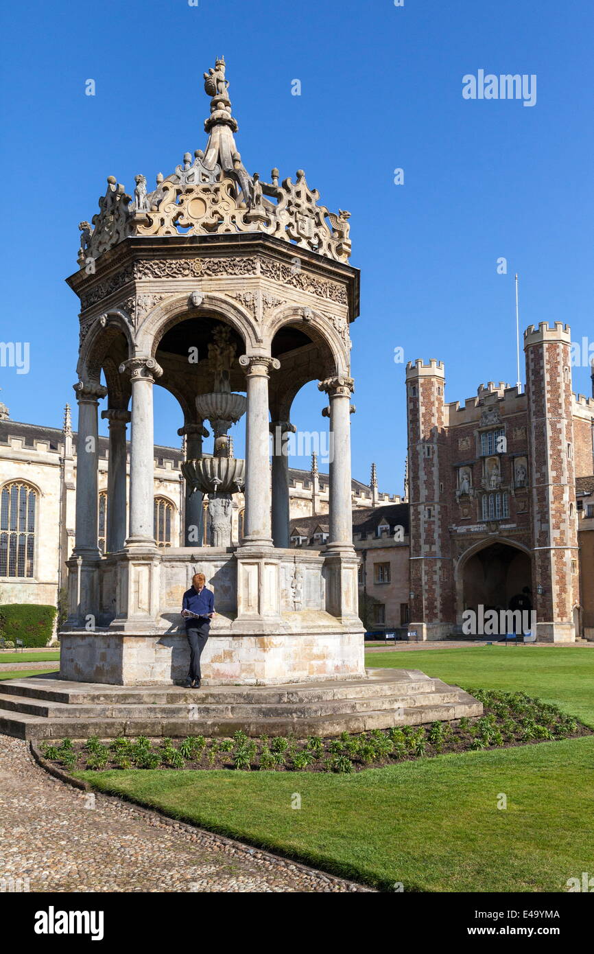 The Great Court, Trinity College, Cambridge, Cambridgeshire, England, United Kingdom, Europe Stock Photo