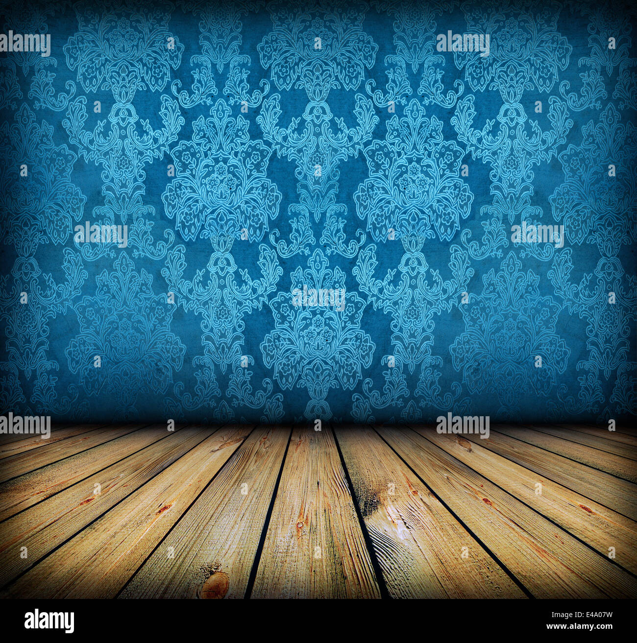 dark vintage blue room Stock Photo Alamy