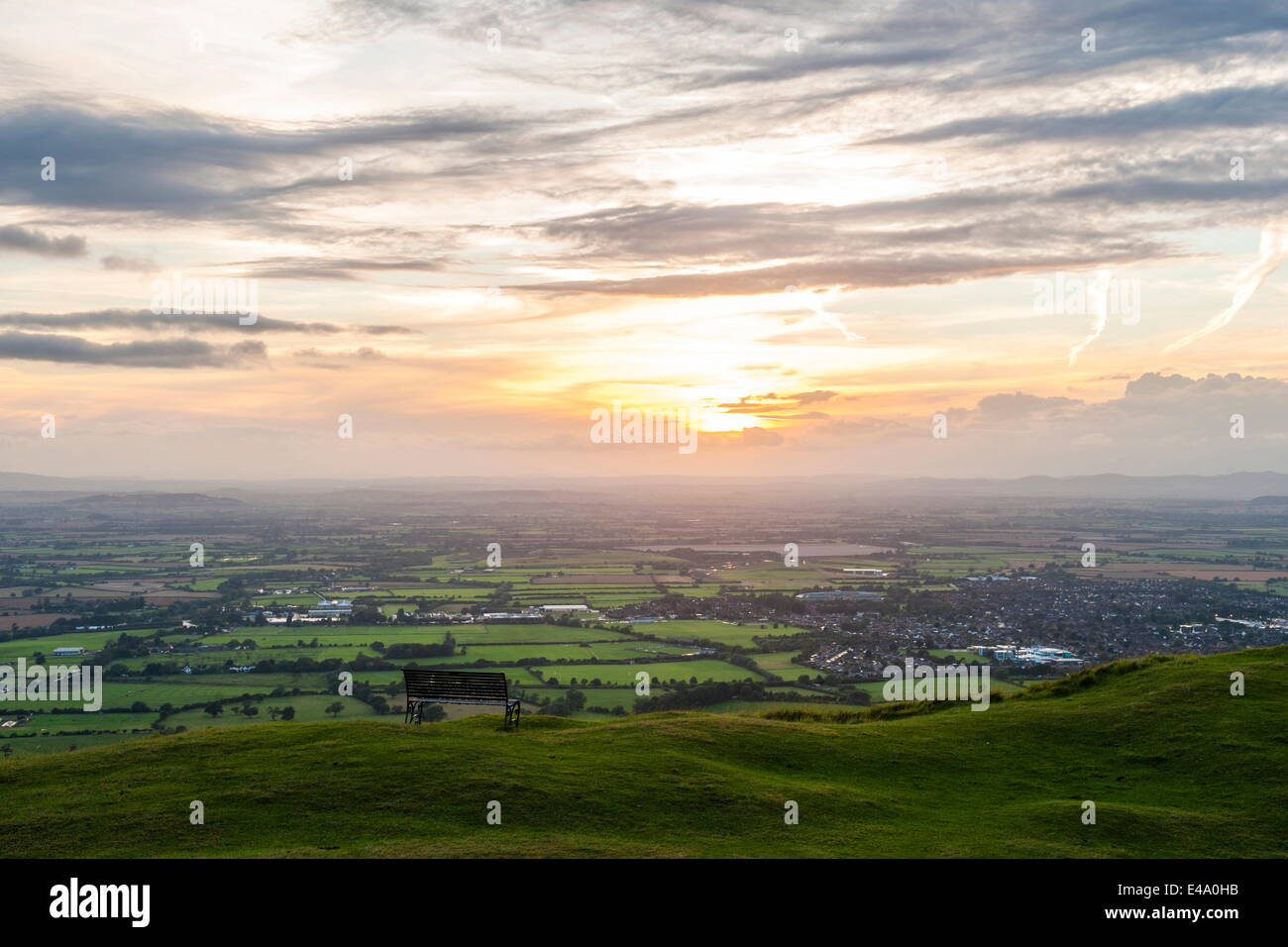 Severn Vale and Cleve Hill, part of the Cotswold Hill, Cheltenham, The Cotswolds, Gloucestershire, England, United Kingdom Stock Photo