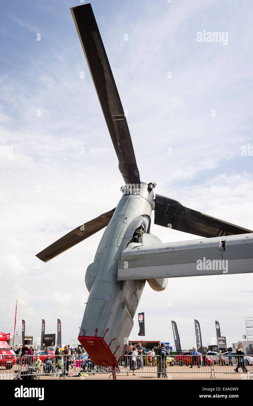 Wing-tip rotor on Osprey Tiltrotor aircraft Stock Photo
