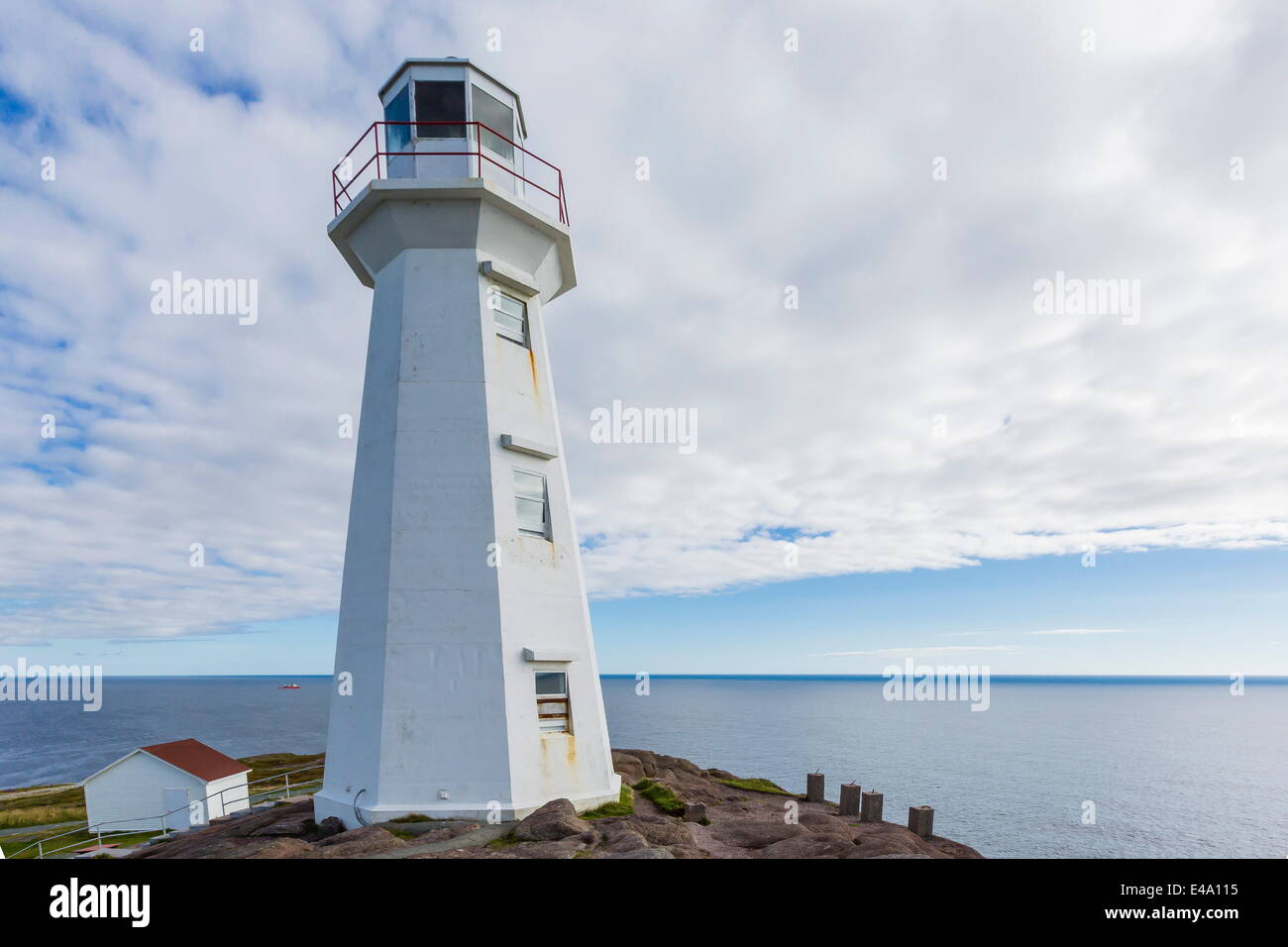 The lighthouse at Cape Spear National Historic Site, St. John's, Newfoundland, Canada, North America Stock Photo