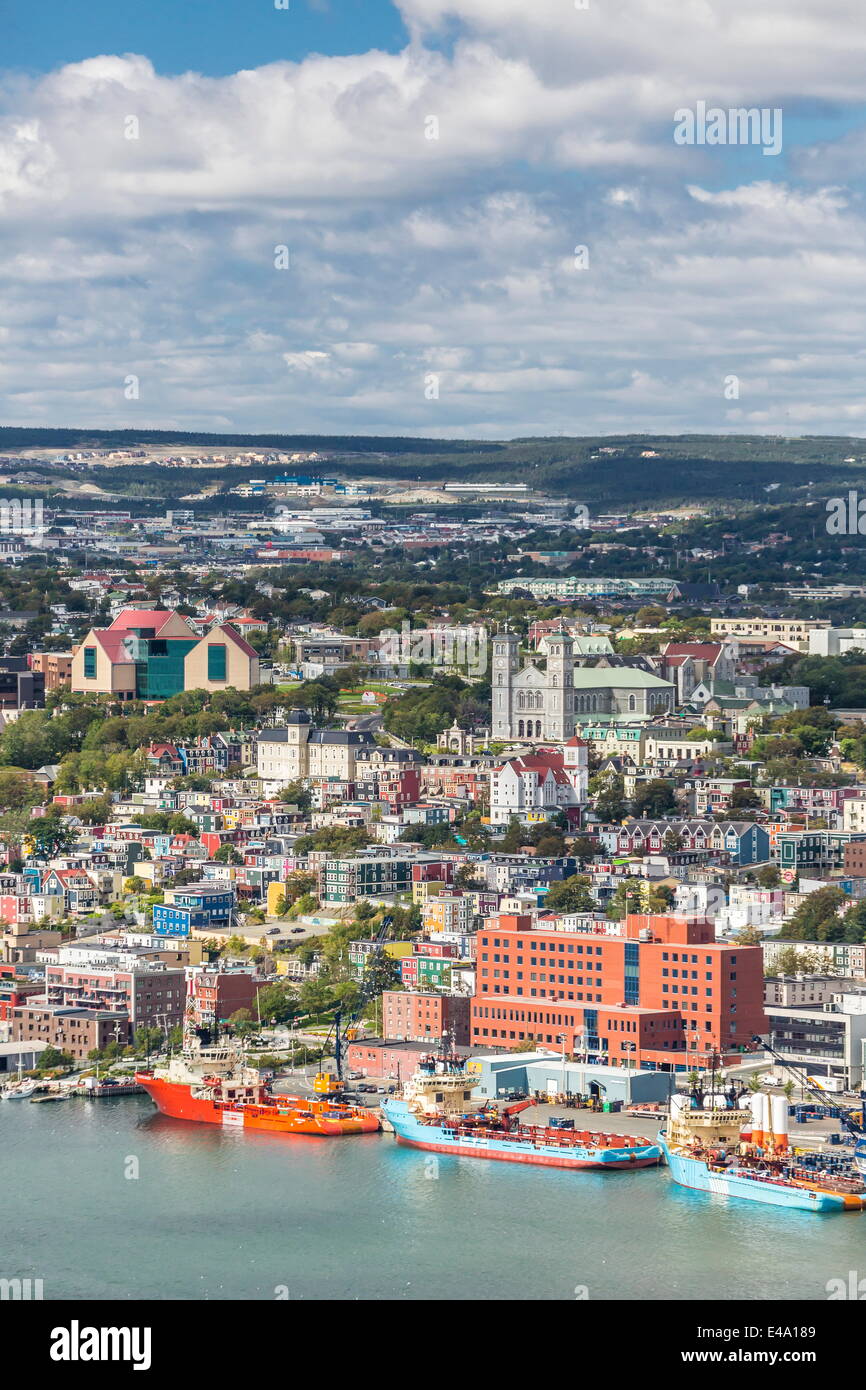St. Johns Harbour and downtown area, St. John's, Newfoundland, Canada