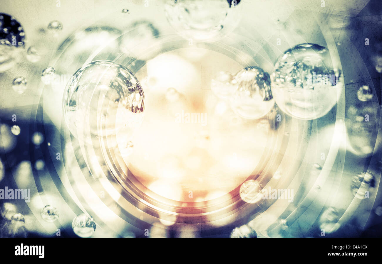 Abstract blue photo background with bubbles in glass sphere Stock Photo ...