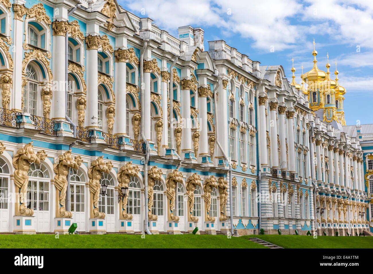 Exterior view of the Catherine Palace, Tsarskoe Selo, St. Petersburg, Russia, Europe Stock Photo
