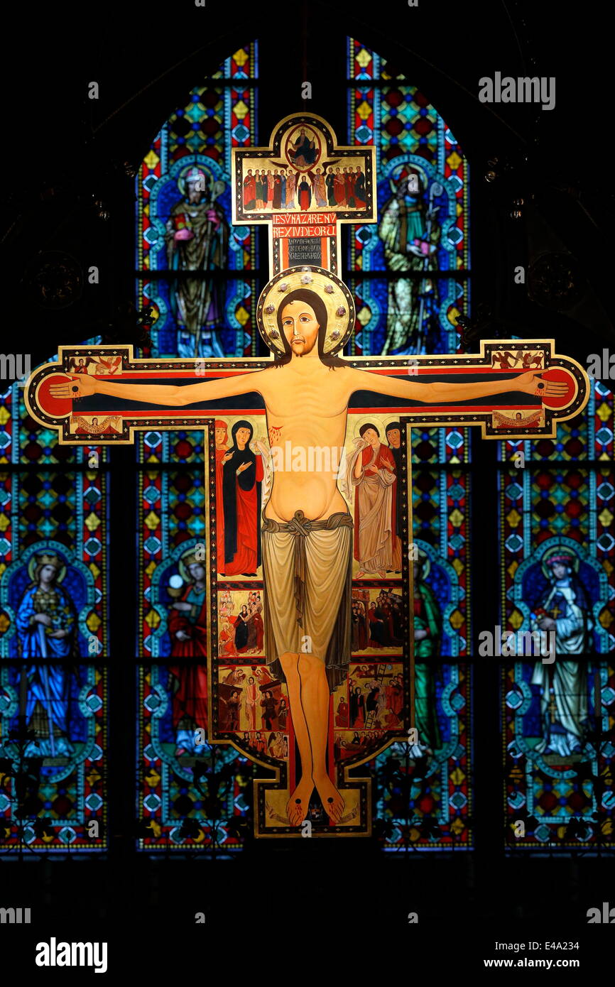 Jesus on the Cross, a copy of an Italian original from 1138, Heiligenkreuz Abbey, Lower Austria, Austria, Europe Stock Photo