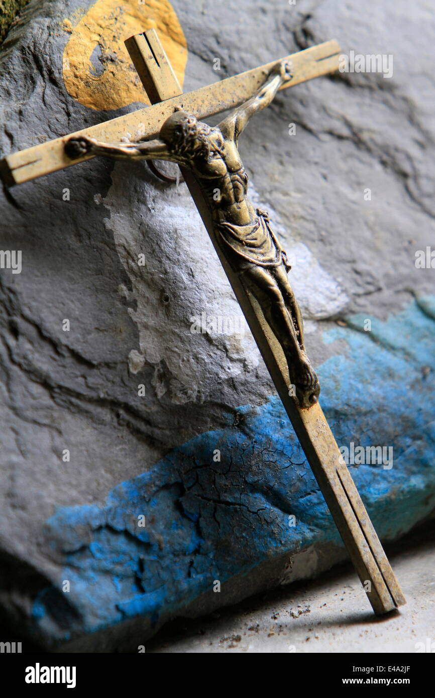 Crucifix, Les Contamines-Montjoie, Haute-Savoie, France, Europe Stock Photo