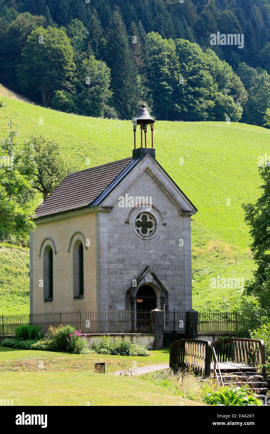 Chapel in the Alps, Haute-Savoie, France, Europe Stock Photo