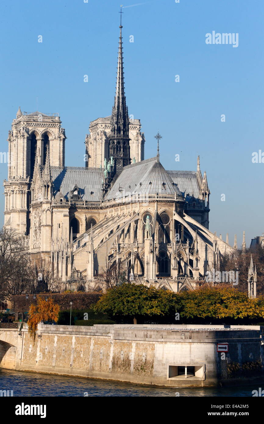 Chevet of Notre Dame Cathedral, Paris, France, Europe Stock Photo - Alamy