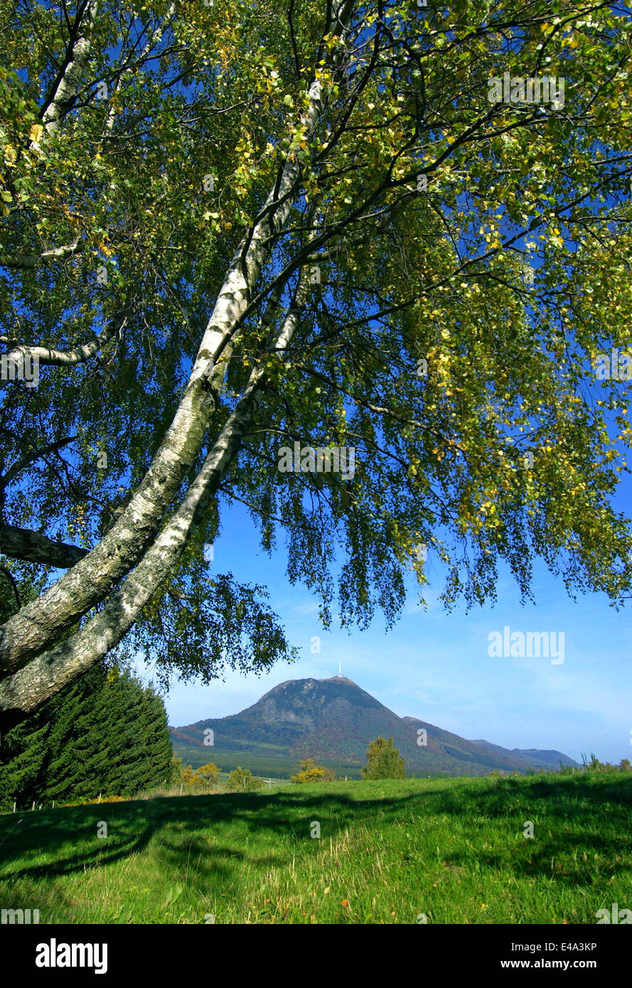 The Puy de Dome / Puy-de-Dome volcano in Auvergne. France. Stock Photo