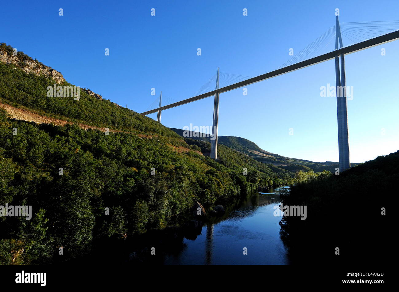 Millau Viaduct in southern France, Aveyron, France, Europe Stock Photo