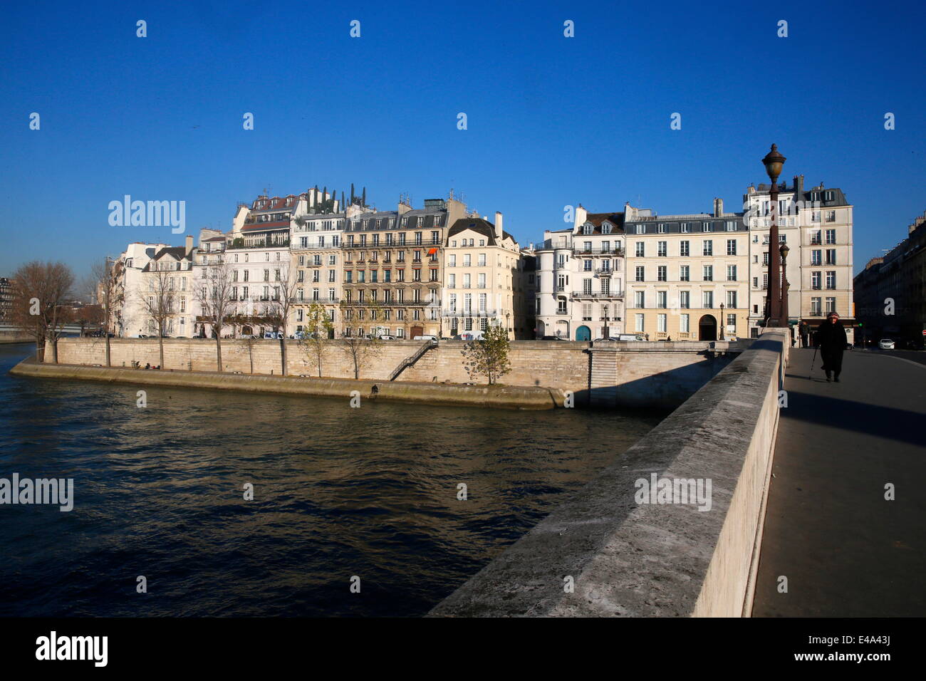 Quai d'Orleans, Ile Saint-Louis, Paris, France, Europe Stock Photo