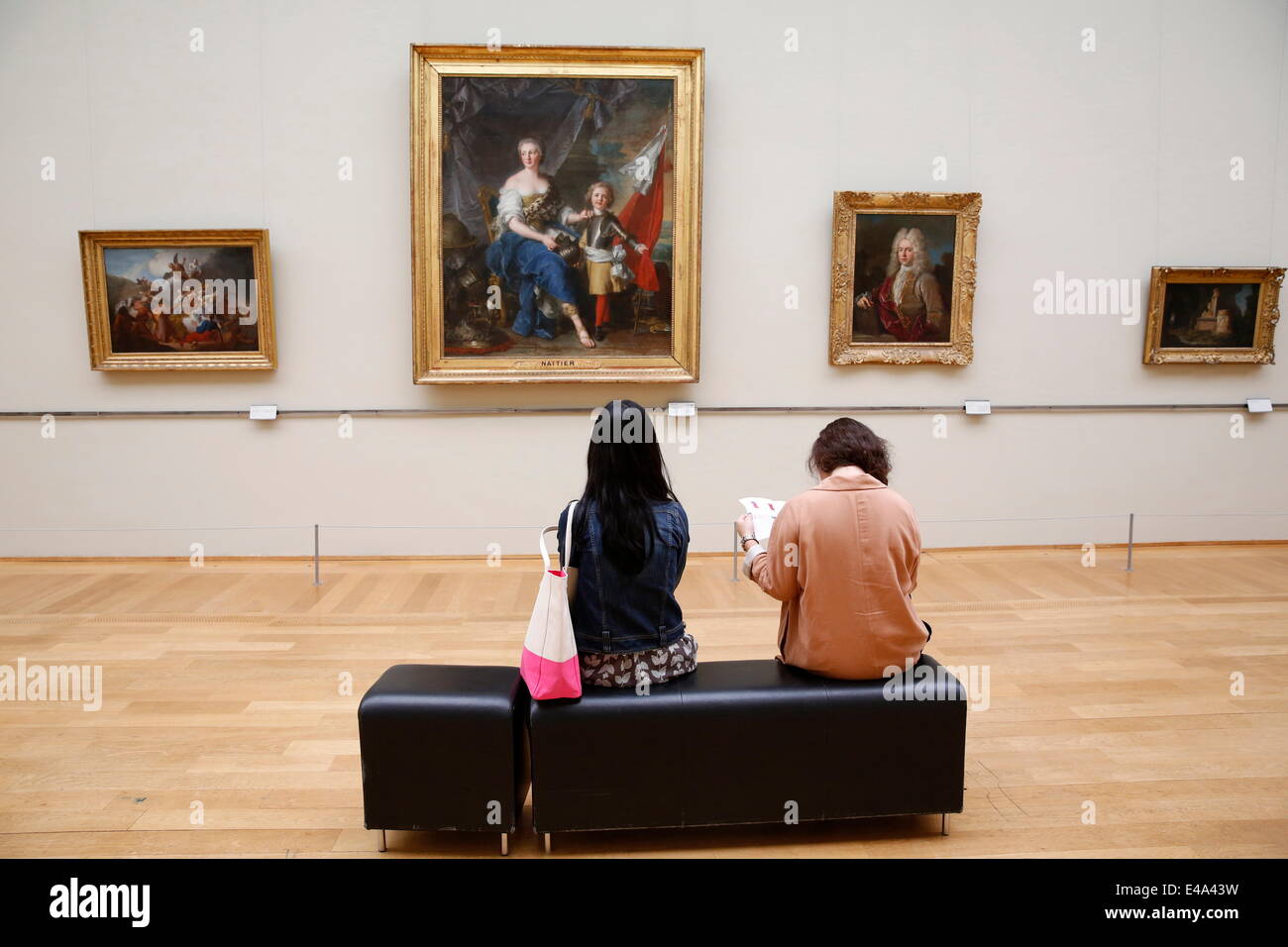 Young visitors in the Lille Fine Art Museum, Lille, Nord, France, Europe Stock Photo