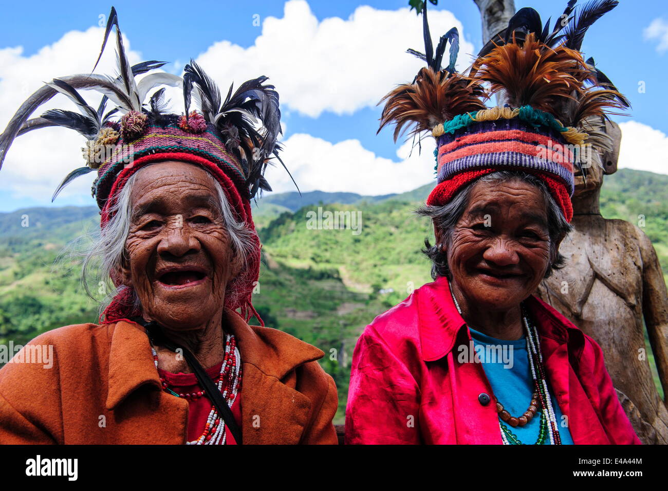 Traditional dressed Ifugao women sitting in Banaue, UNESCO, Northern Luzon, Philippines, Southeast Asia Stock Photo
