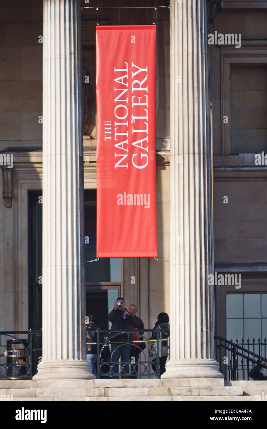 Banner at the National Gallery in Trafalgar Square, London Stock Photo