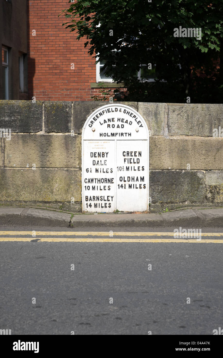 Holmfirth Yorkshire Road Sign Destinations UK Stock Photo Alamy