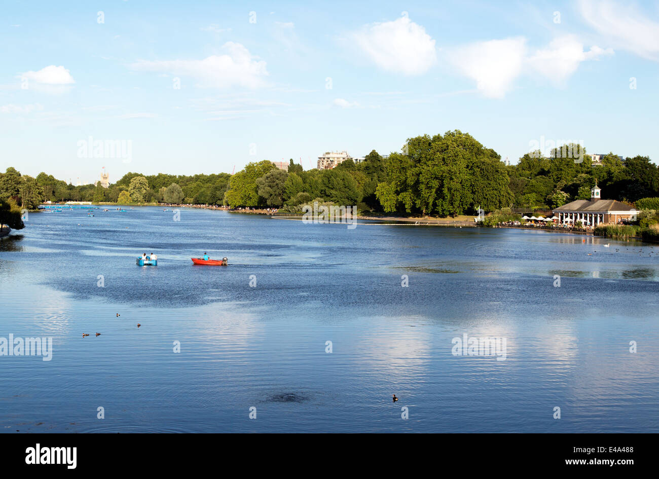 Boating on The Serpentine Hyde Park London UK Stock Photo
