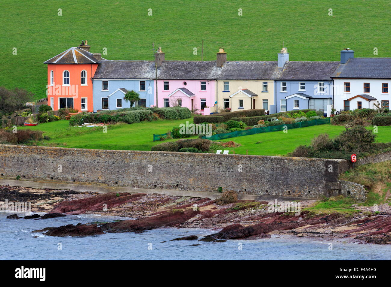 Row of cottages at Roches Point, Whitegate Village, County Cork