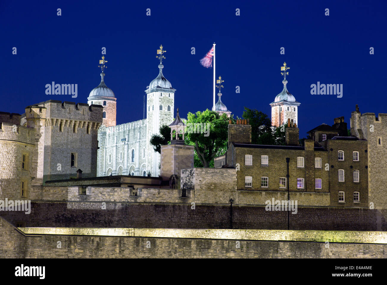 Tower Of London At Night London UK Stock Photo