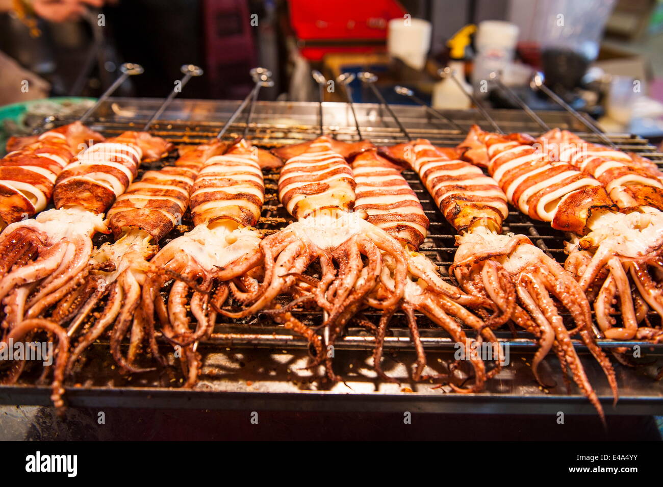 Cooked squid, Shilin Night Market, Taipei, Taiwan, Asia Stock Photo