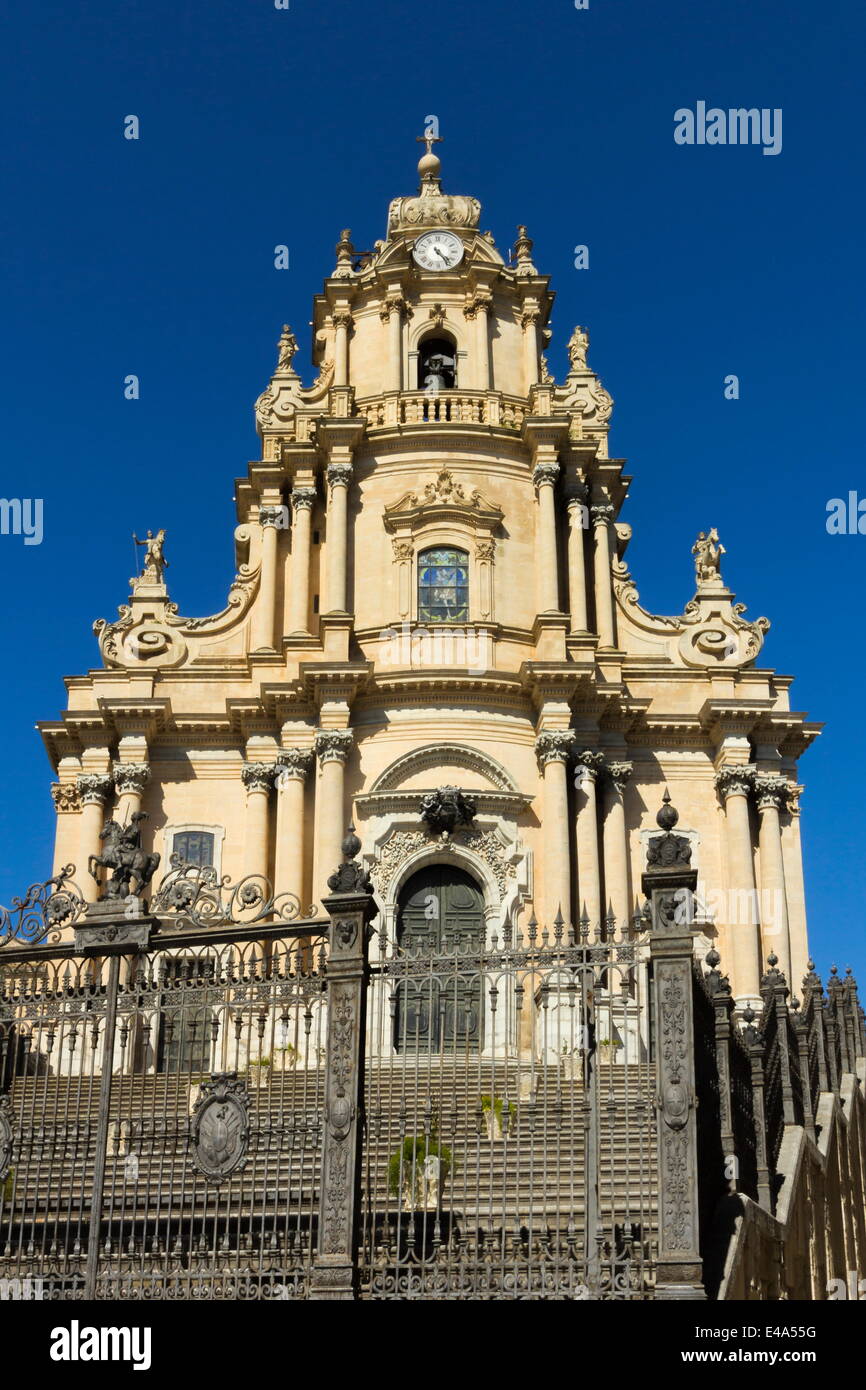 San Giorgio Cathedral (Duomo of Ibla) in historic Baroque Town, UNESCO, Ibla, Ragusa, Ragusa Province, Sicily, Italy Stock Photo