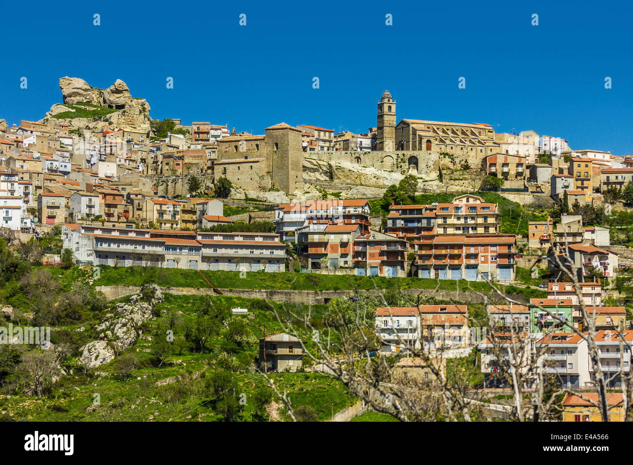 Cerami, town founded by the ancient Greeks and site of major Norman and Muslim battle, Cerami, Enna Province, Sicily, Italy Stock Photo