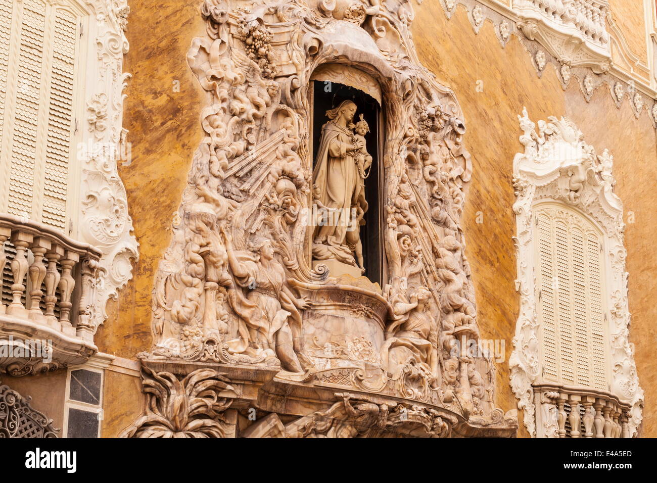 Rococo style architecture on the National Ceramics Museum in Valencia, Spain, Europe Stock Photo
