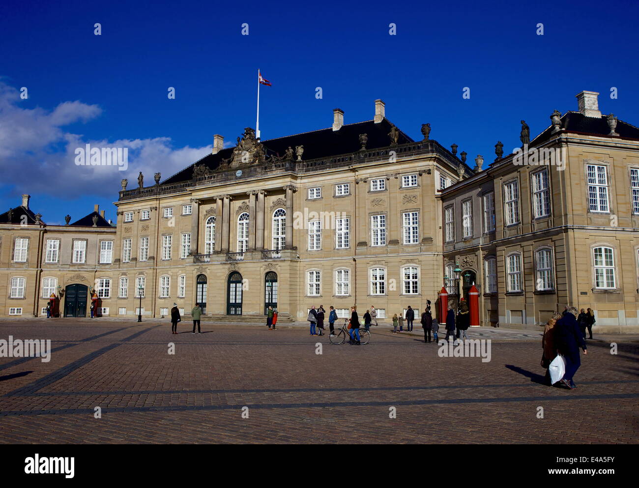 Amalienborg Palace, winter residence of the Danish Royal Family, Copenhagen, Denmark, Scandinavia, Europe Stock Photo