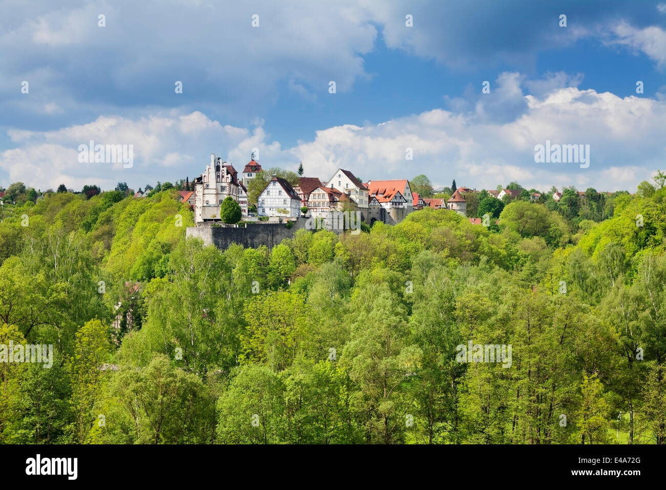 Vellberg castle with old town, Vellberg, Hohenlohe Region, Baden Wurttemberg, Germany, Europe Stock Photo