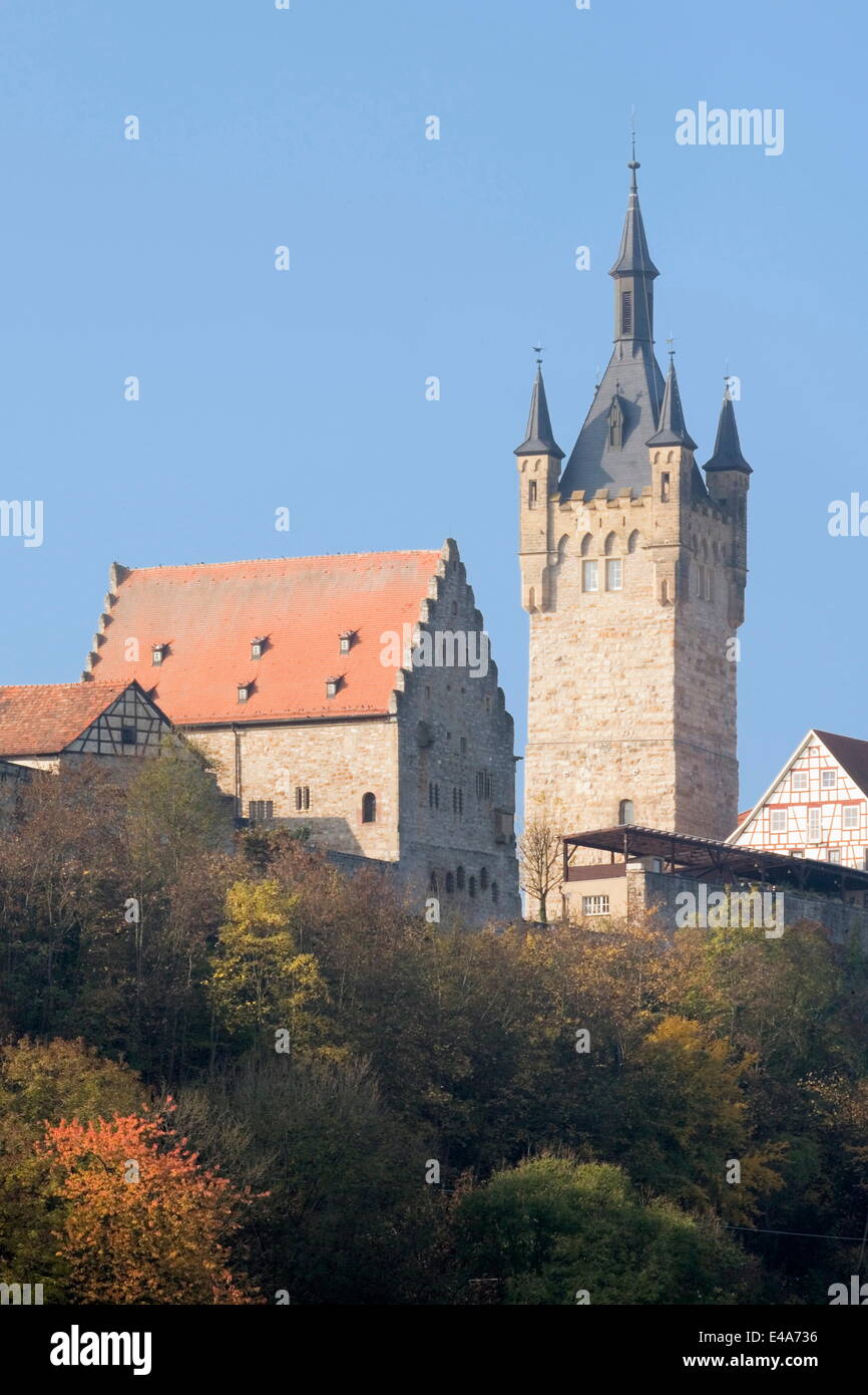 Blauer Turm Tower, Bad Wimpfen, Neckartal Valley, Baden Wurttemberg, Germany, Europe Stock Photo