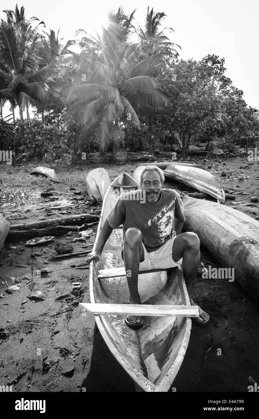 Fisherman preparing to fish at Bahia Solano beach Stock Photo - Alamy