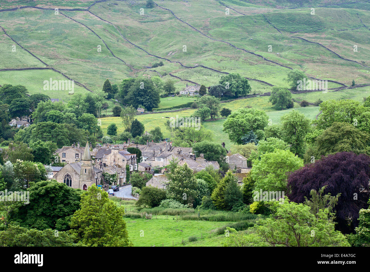 The Village of Burnsall Nestling in Wharfedale Yorkshire Dales England