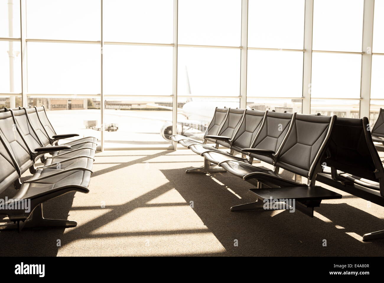 Empty airport departure lounge, Venice, Veneto, Italy, Europe Stock Photo