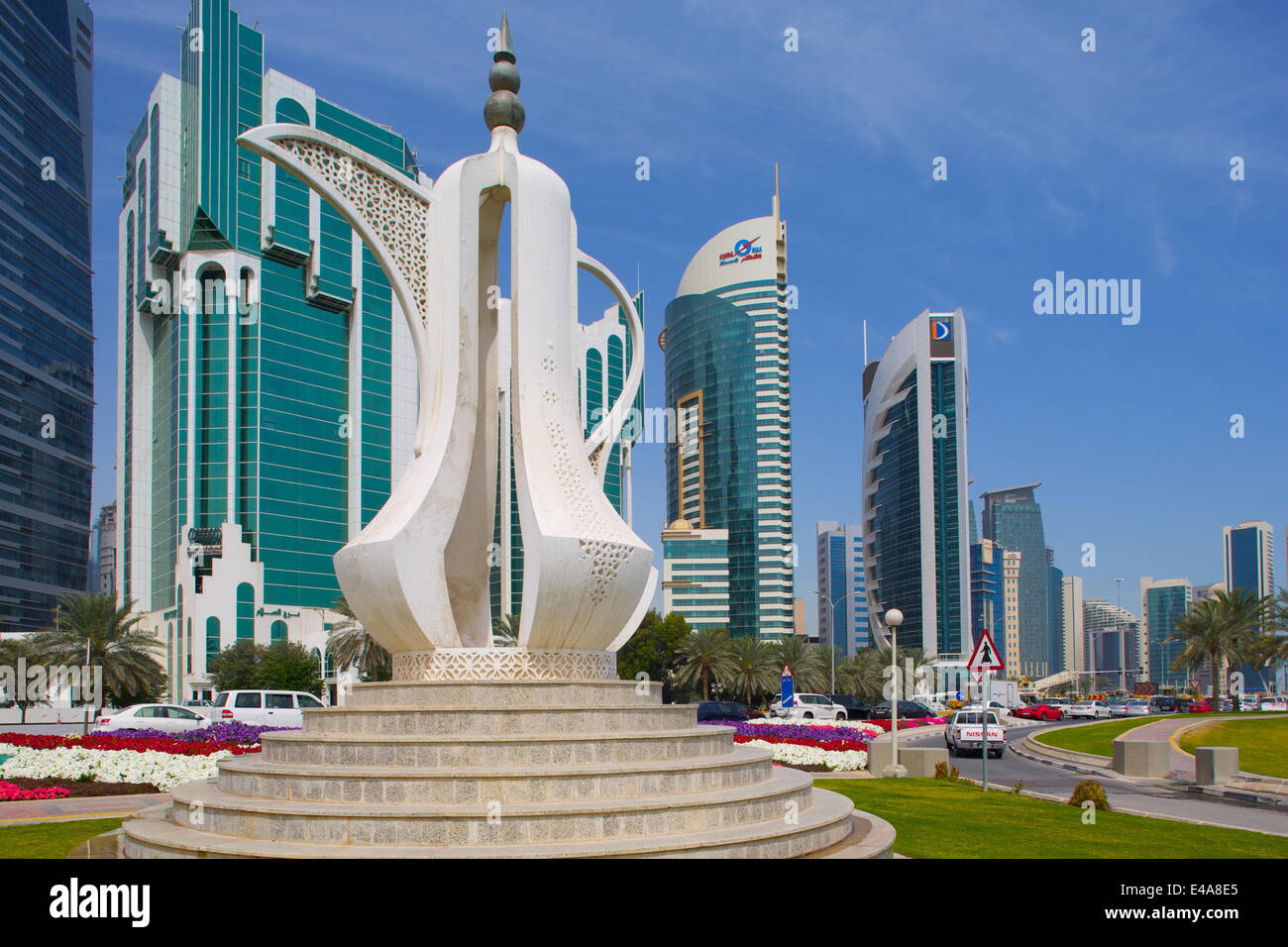 Tea Pot Sculpture, West Bay Central Financial District, Doha, Qatar, Middle East Stock Photo Alamy