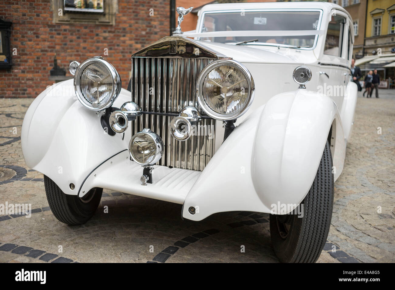 White Rolls Royce 20-25 luxury vintage car Stock Photo