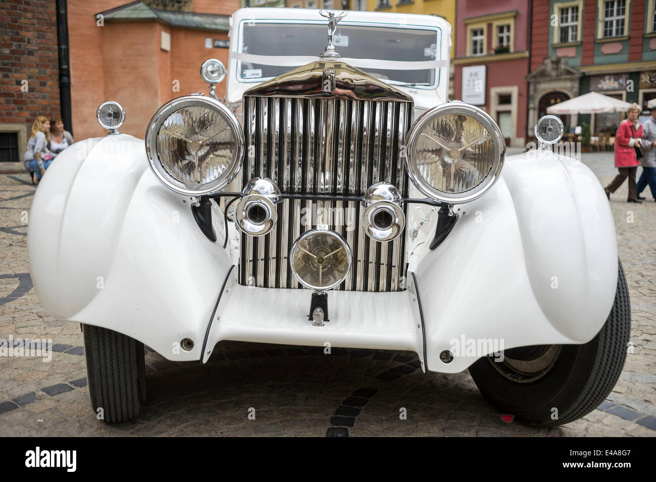White Rolls Royce 20-25 luxury vintage car Stock Photo