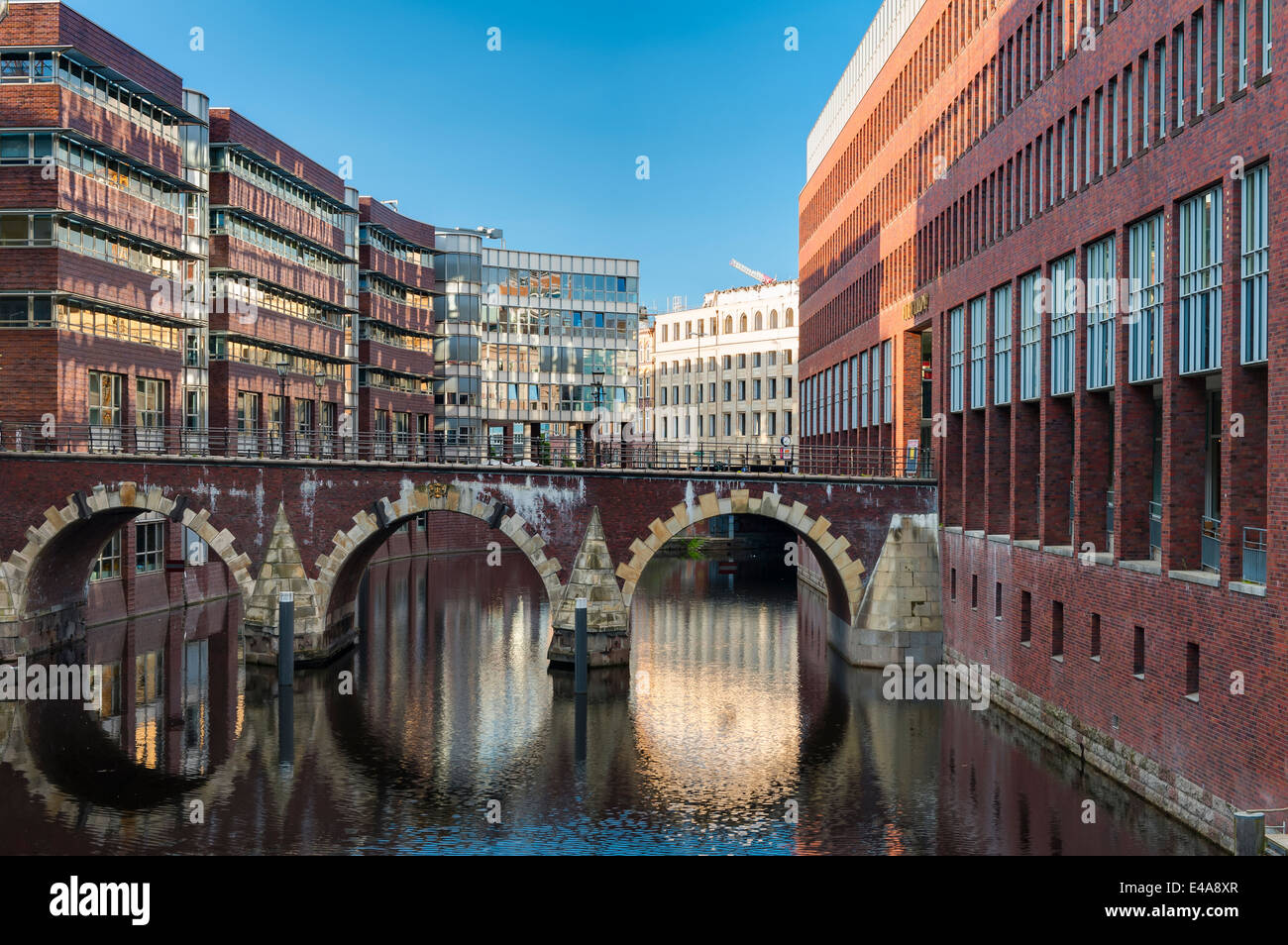 Germany, Hamburg, Ellerntors brigde at the Herrengrabenfleet Stock Photo