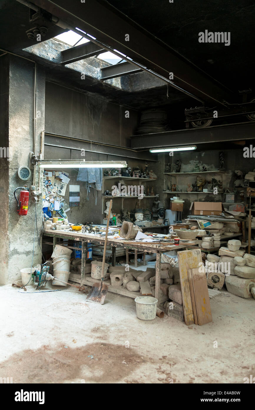 Germany, Munich, Interior view of art foundry Stock Photo