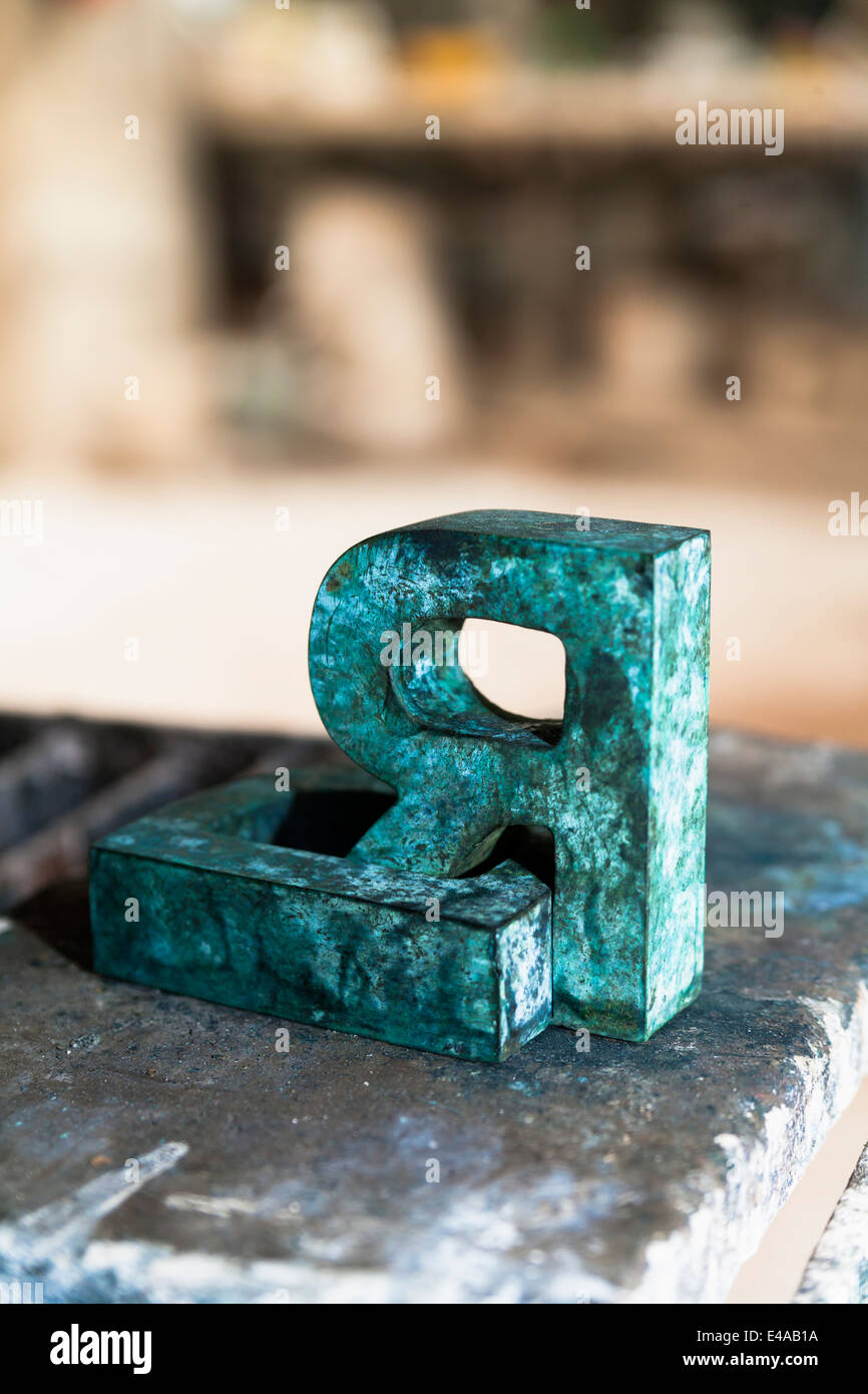 Germany, Munich, Cast bronze letters Stock Photo Alamy