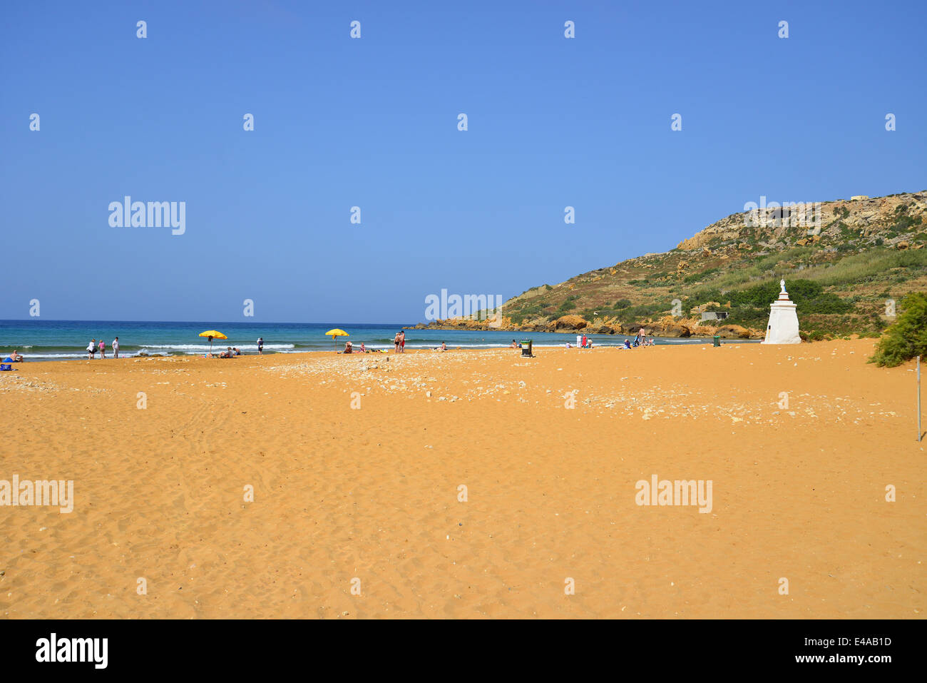 Sandy beach at Ramla Bay, Gozo (Għawdex), Gozo and Comino District, Gozo Region, Republic of Malta Stock Photo
