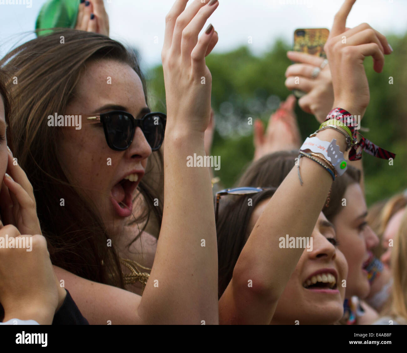 The crowds happy to see The Vamps at the british summer time in hyde park Stock Photo