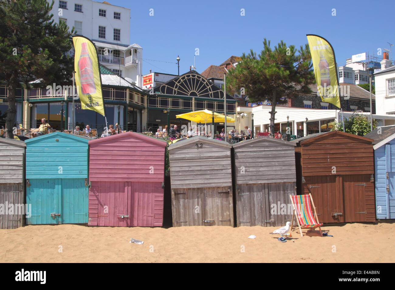 Beach Huts at Viking Bay Beach Broadstairs Kent Stock Photo Alamy