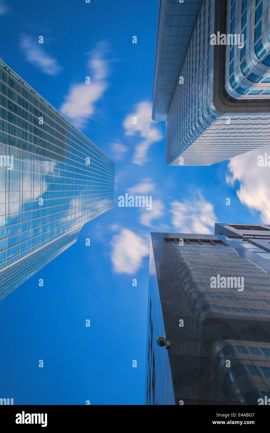 Germany, Hesse, Frankfurt, Silver Tower and Skyper, view from below Stock Photo