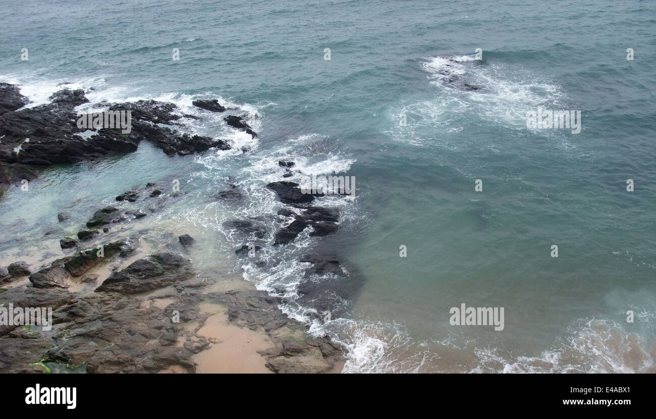high angle detail of a rocky coast in Brittany, France Stock Photo - Alamy