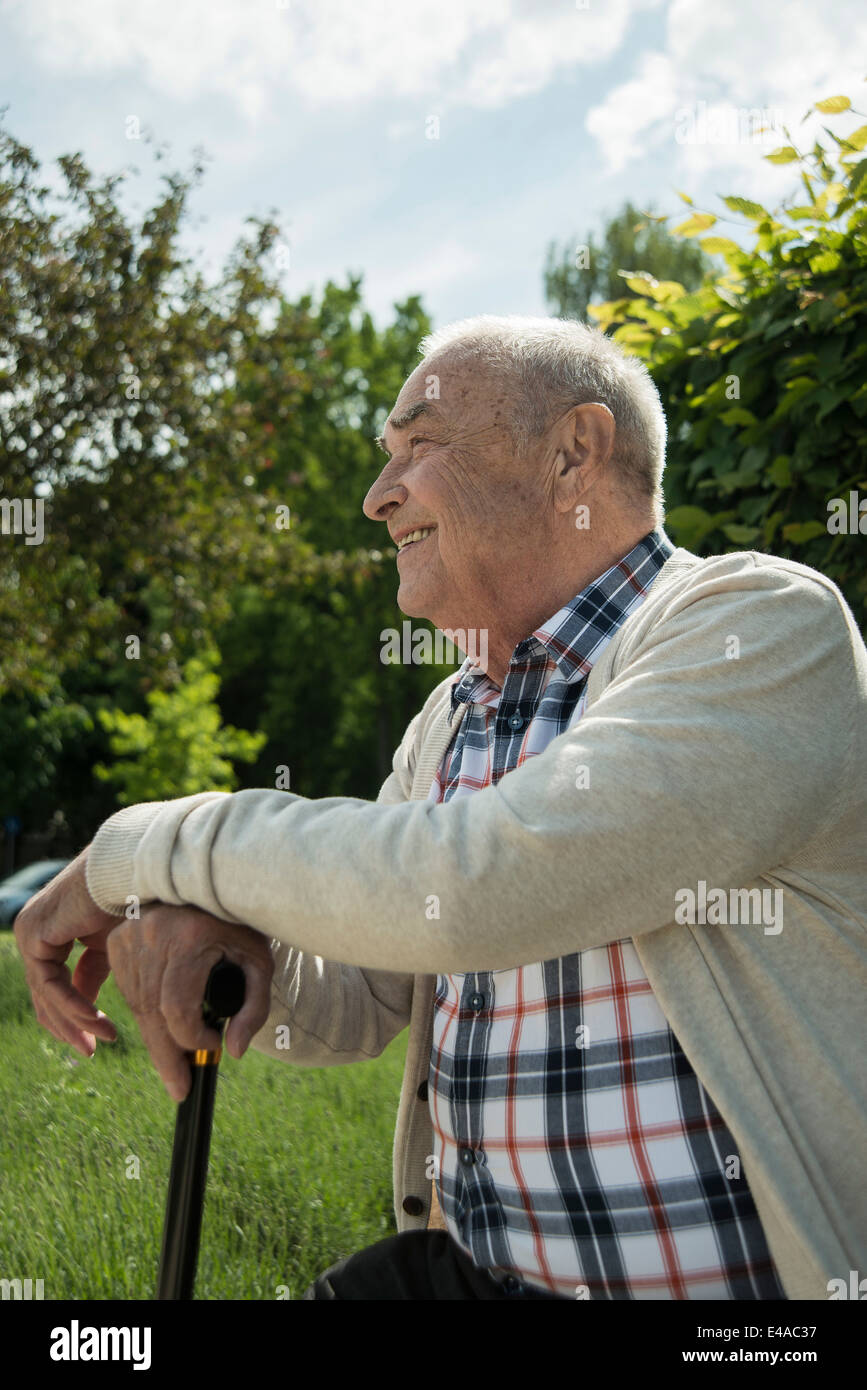 Man with walking stick hi-res stock photography and images - Alamy