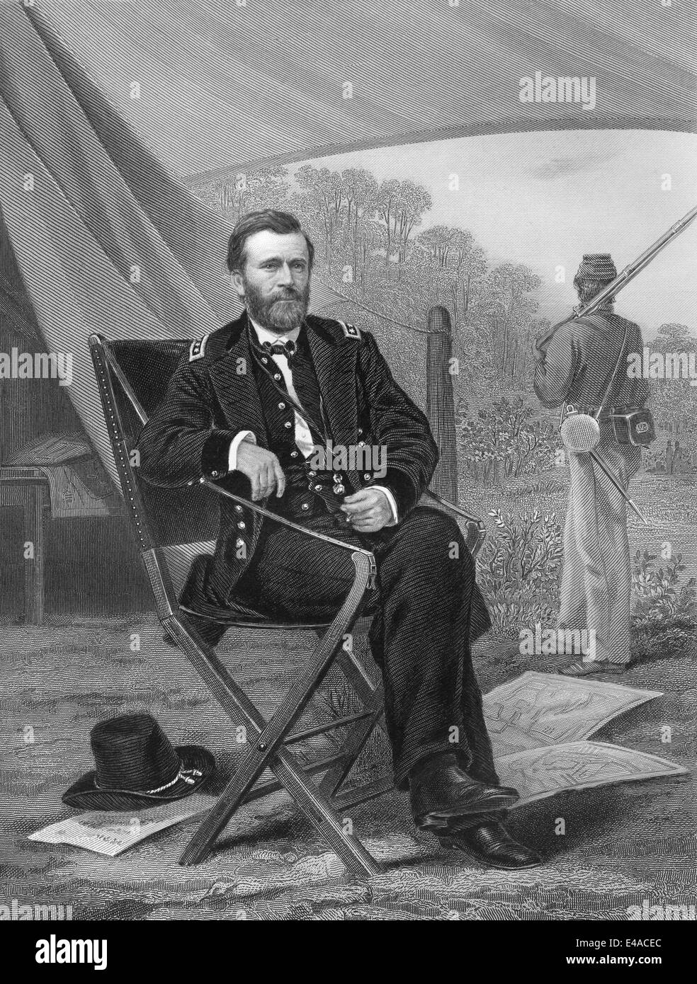 Ulysses Simpson Grant, 1822 - 1885, the 18th President of the United States, commanding general of the Union armies Stock Photo