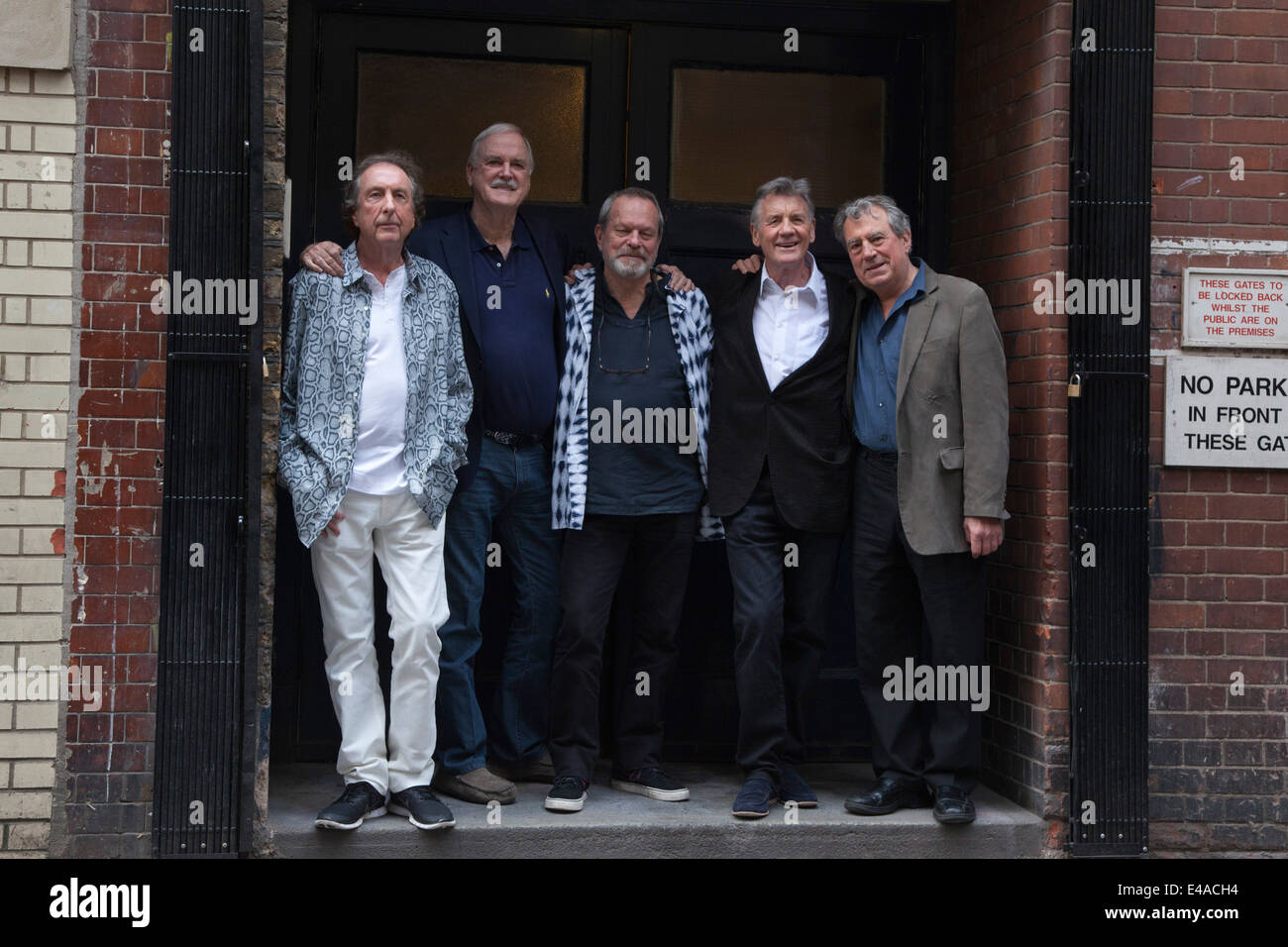 Monty Python members Eric Idle, John Cleese; Terry Gilliam, Michael ...