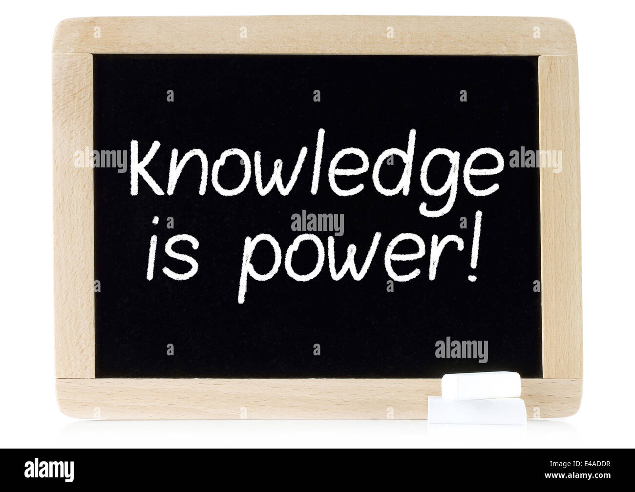 Knowledge is power on chalk board on white background Stock Photo - Alamy