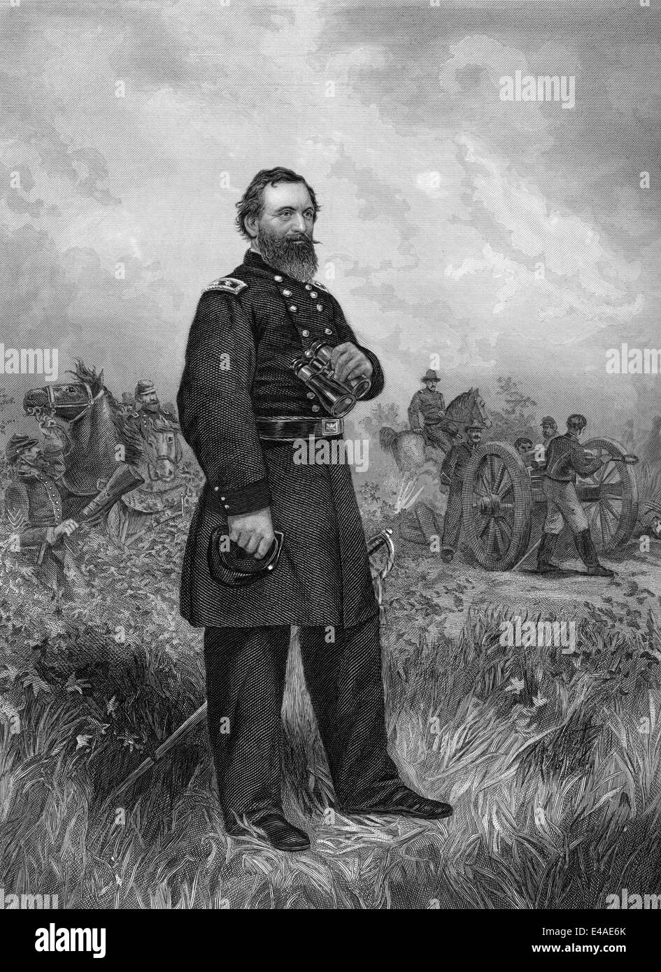 John Sedgwick, 1813 - 1864, a teacher, a career military officer, and a Union Army general in the American Civil War, Stock Photo