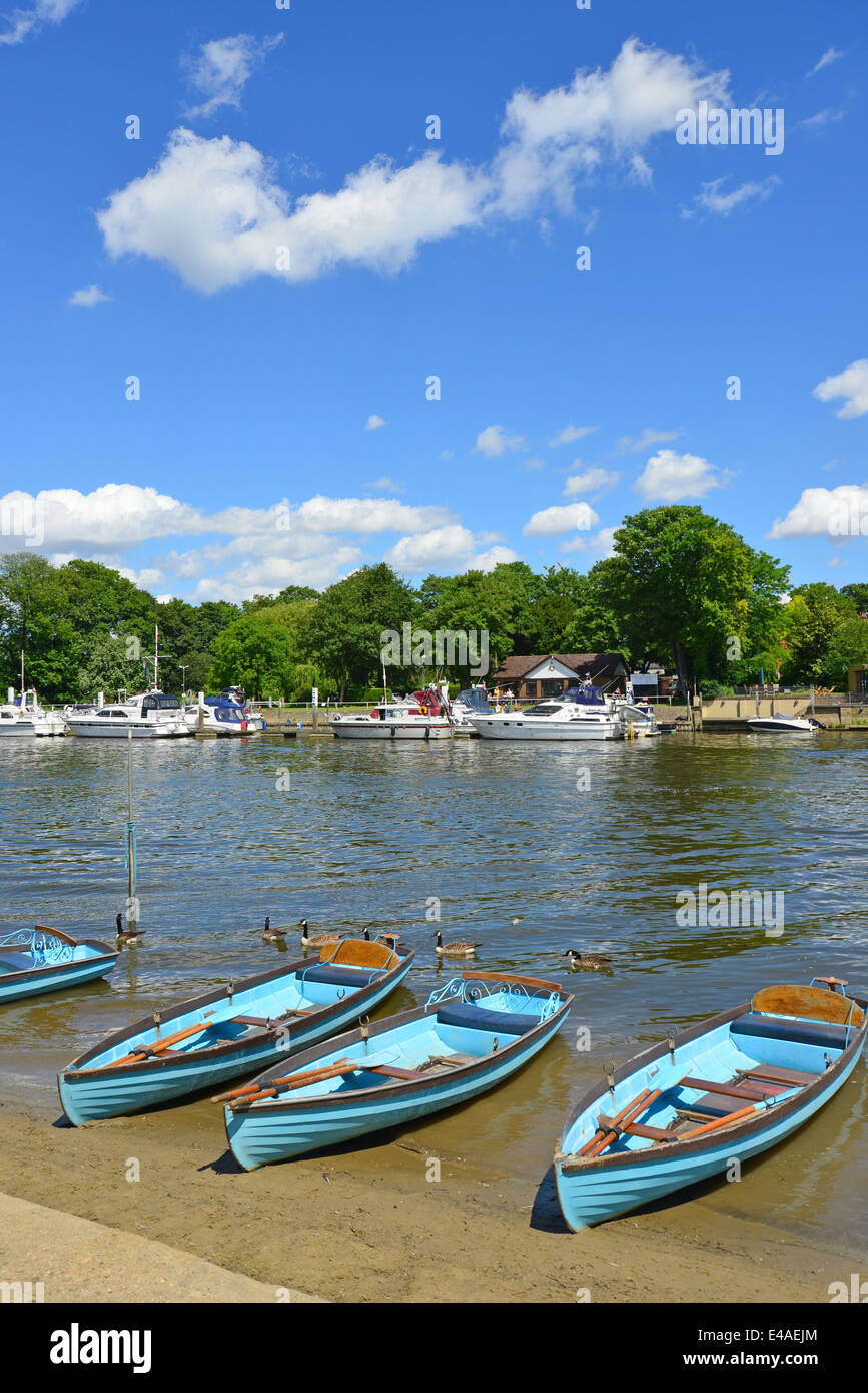View across River Thames from East Molesey, Surrey, England, United Kingdom Stock Photo