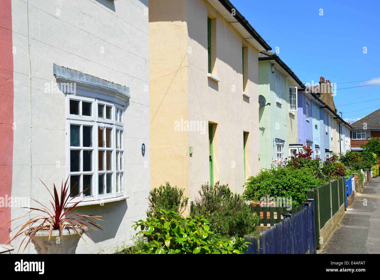 Colourful cottages, Cottage Grove, Surbiton, Royal Borough of Kingston upon Thames, Greater